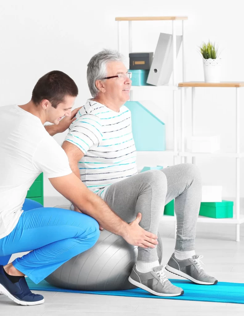 man helping with balance