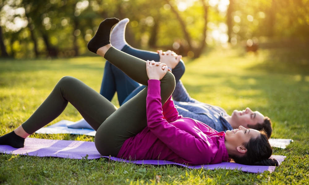 Person performing sciatica exercises for lower back pain relief